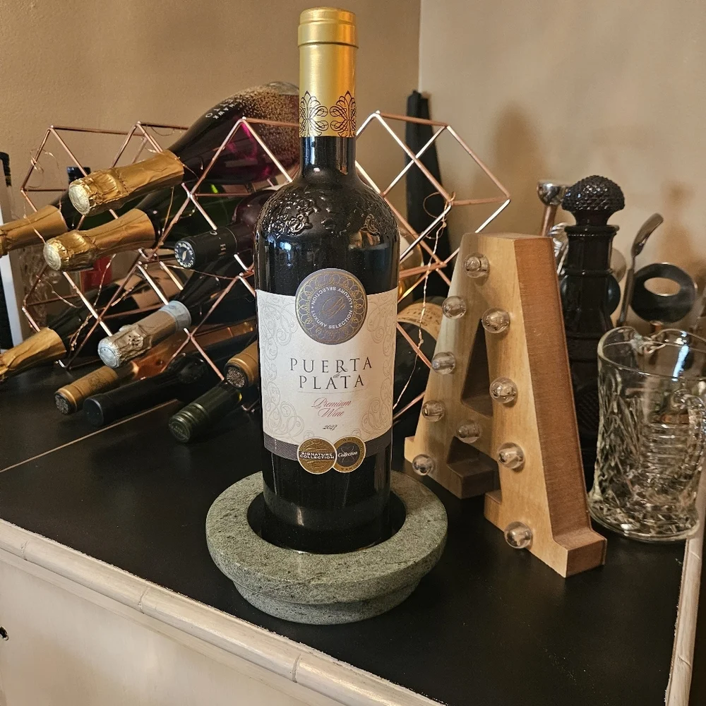 Green Marble Wine Bottle Coaster
